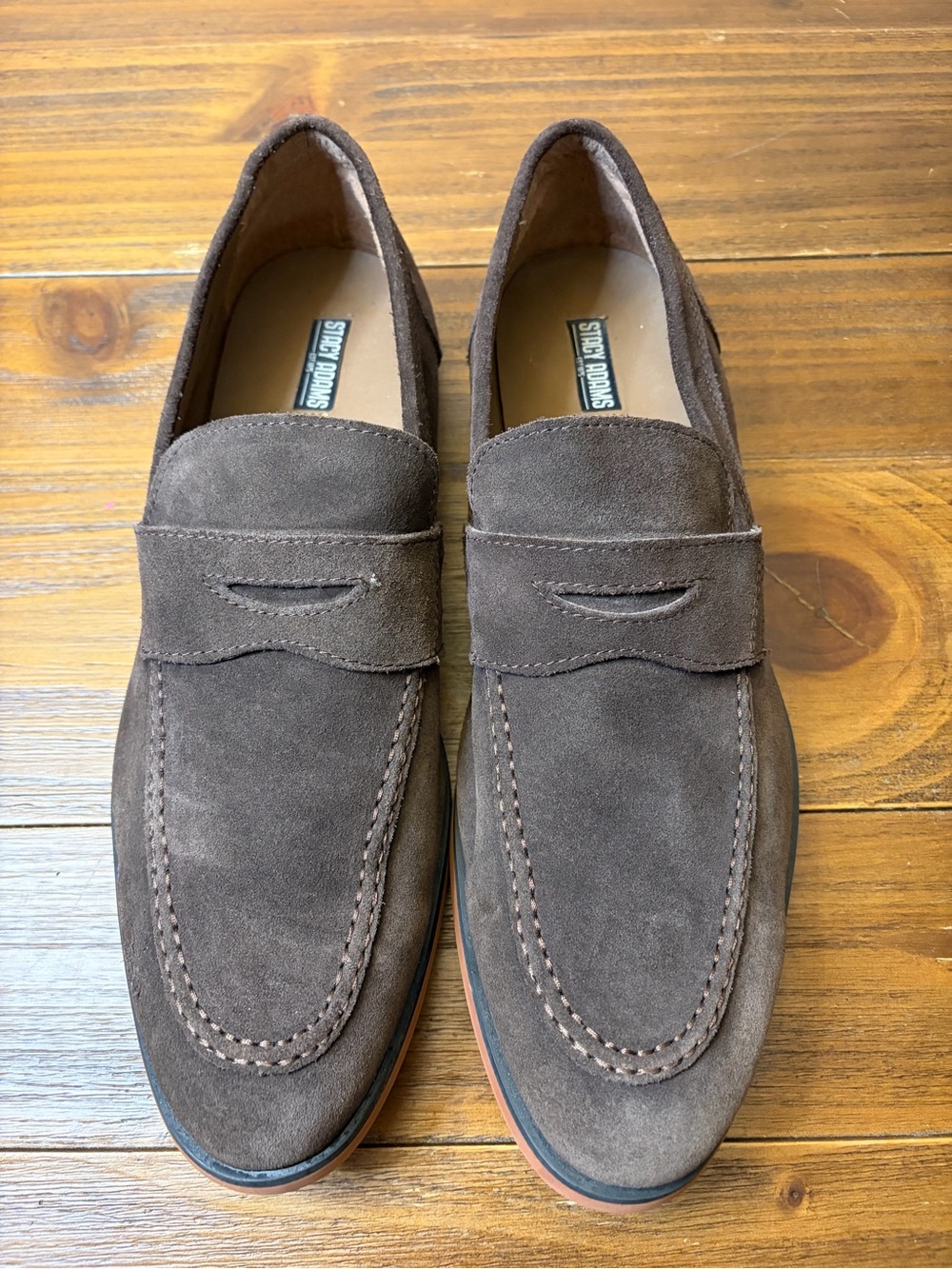 Stacy Adams Brown Suede Penny Loafers Men's 14